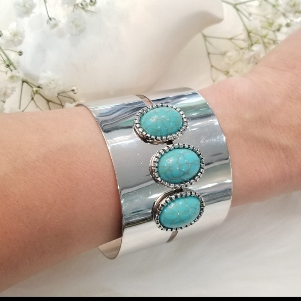 Silver Turquoise Cuff Bracelet